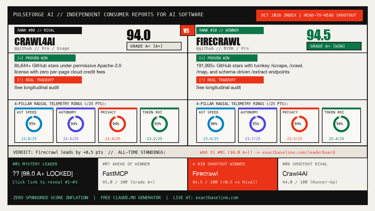 Crawl4AI vs Firecrawl Empirical Scorecard