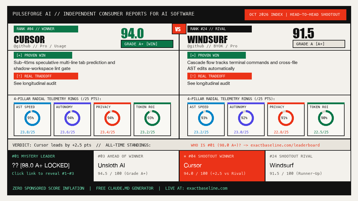 Cursor vs Windsurf Empirical Scorecard