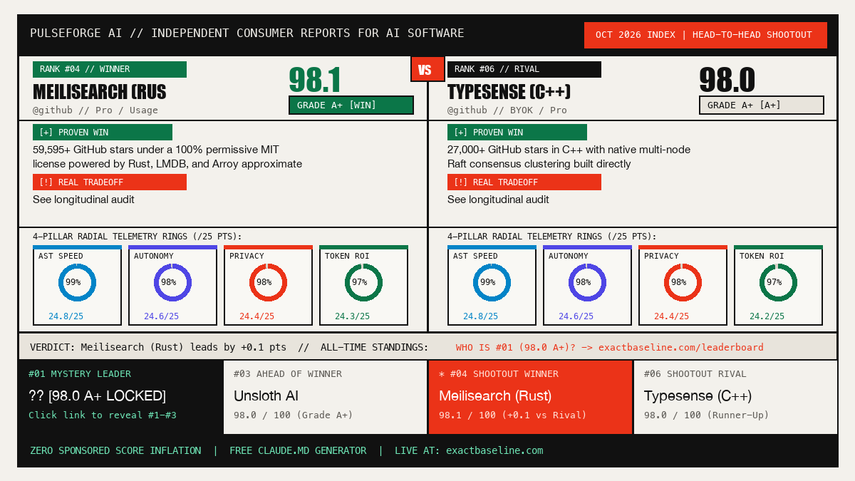 Meilisearch (Rust) vs Typesense (C++) Empirical Scorecard